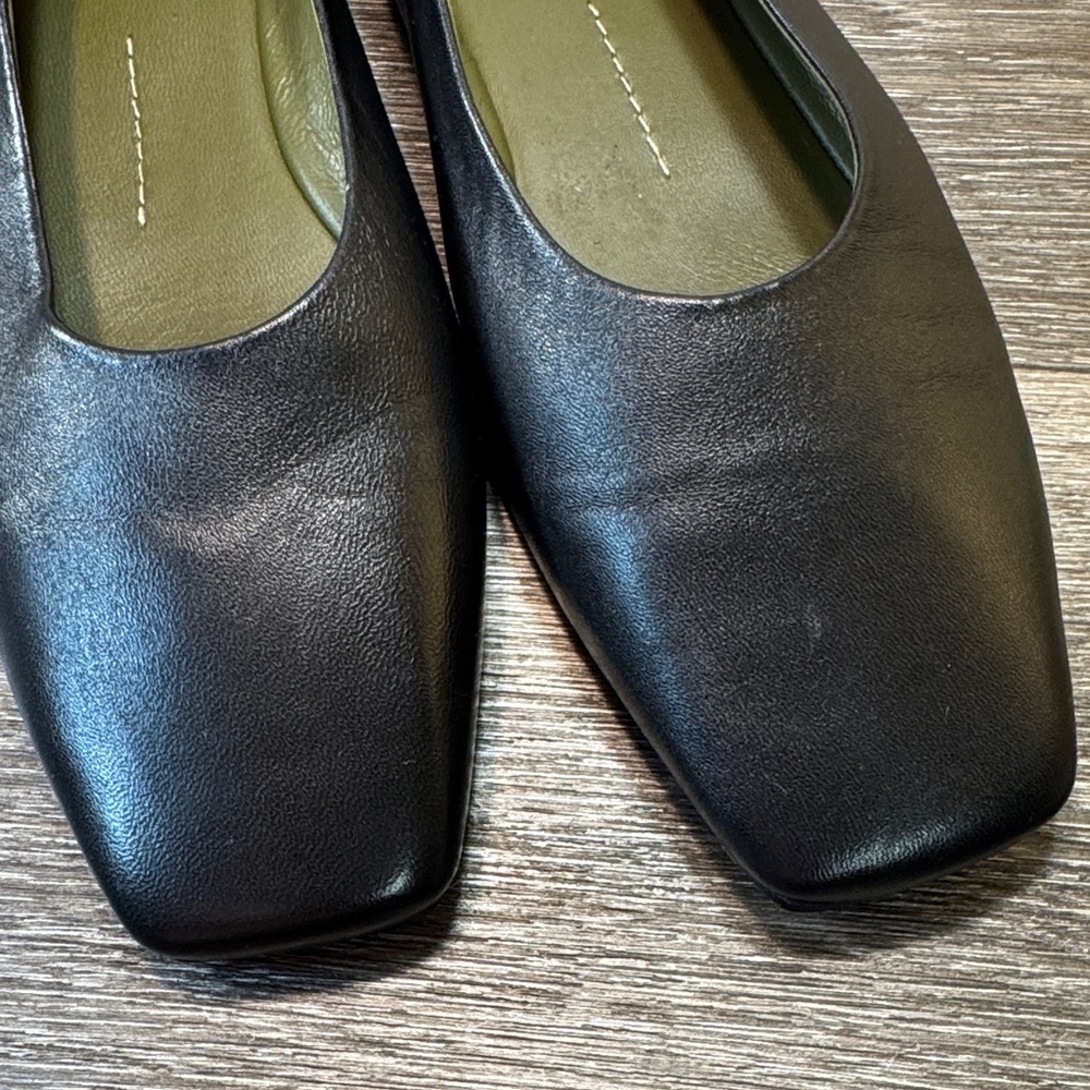 Maria luca Black Square Toe Flats woman’s size 40 (j64) - Picture 3 of 7